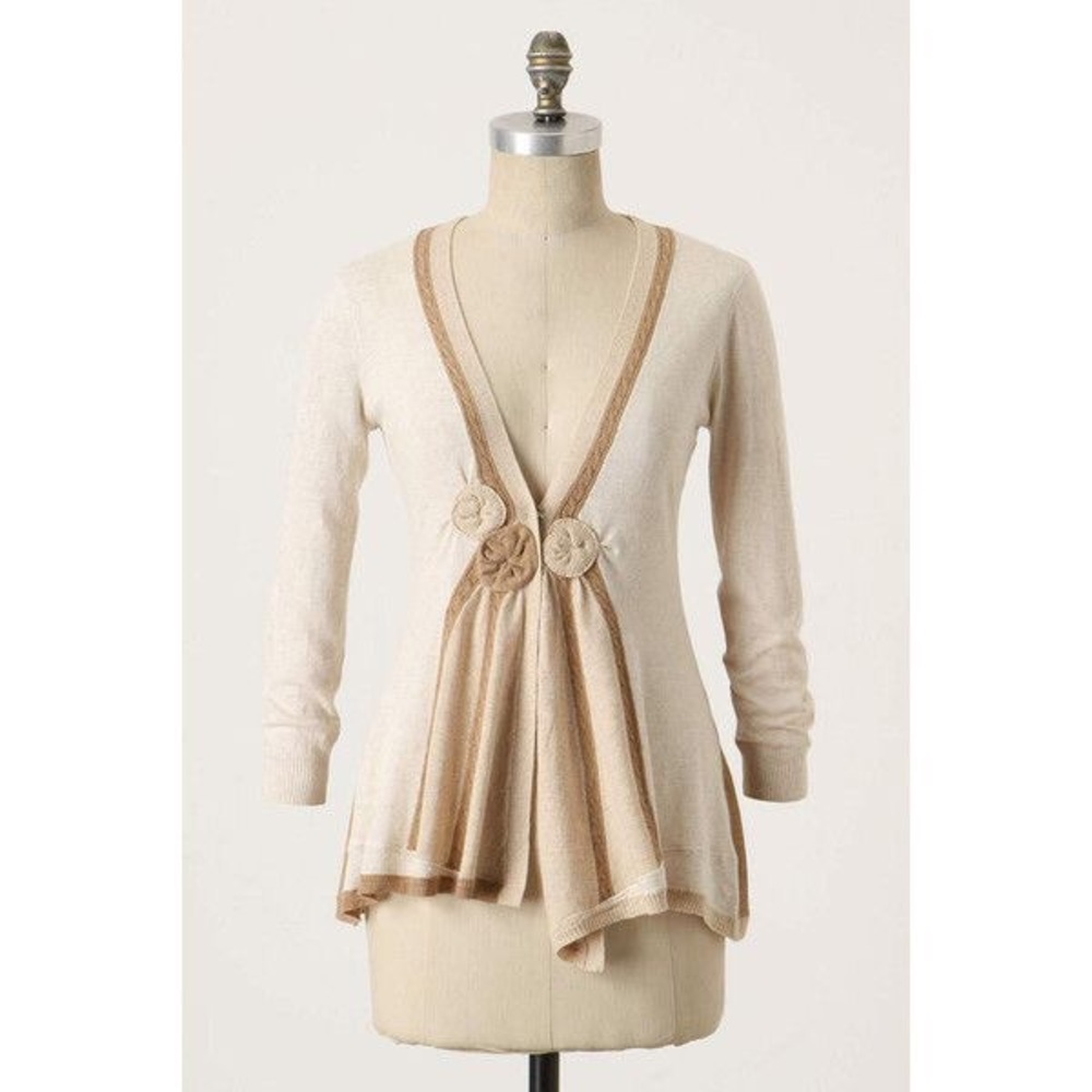 Anthro Sparrow Hues Ascending Cream Tan Cardigan